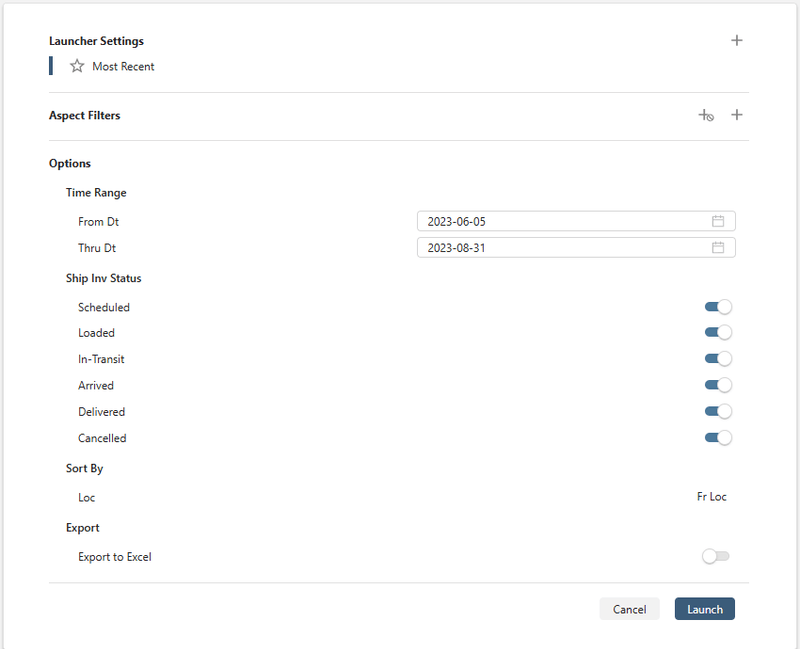 Query Detailed Bill Listing Launcher form